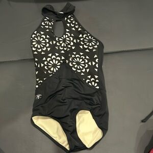 Kandi kouture child xl leotard black white
